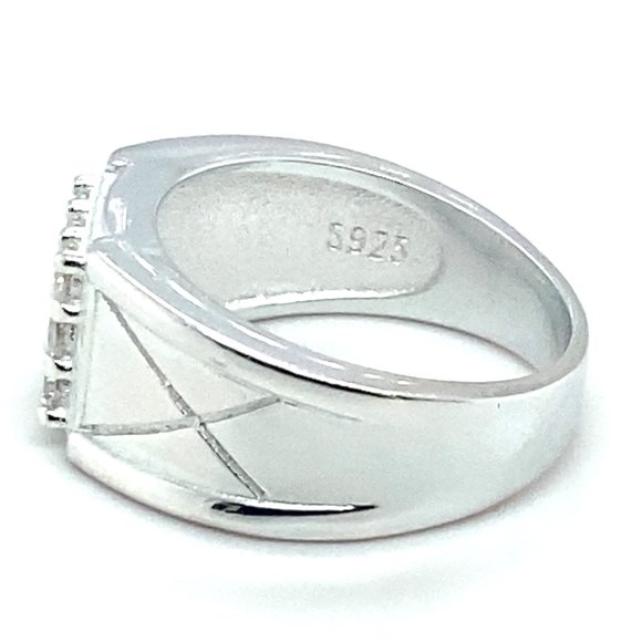 Cubic Zirconia 1.00ct Platinum Finish Solid 925 Sterling Silver Ring - Picture 5 of 5